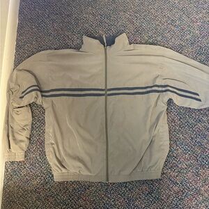 Hollister Tan Performance Jacket with Navy Stripes
